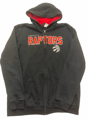 NBA Toronto Raptors Basketball Kids Black Red Full-Zip Hoodie Youth XL 18-20